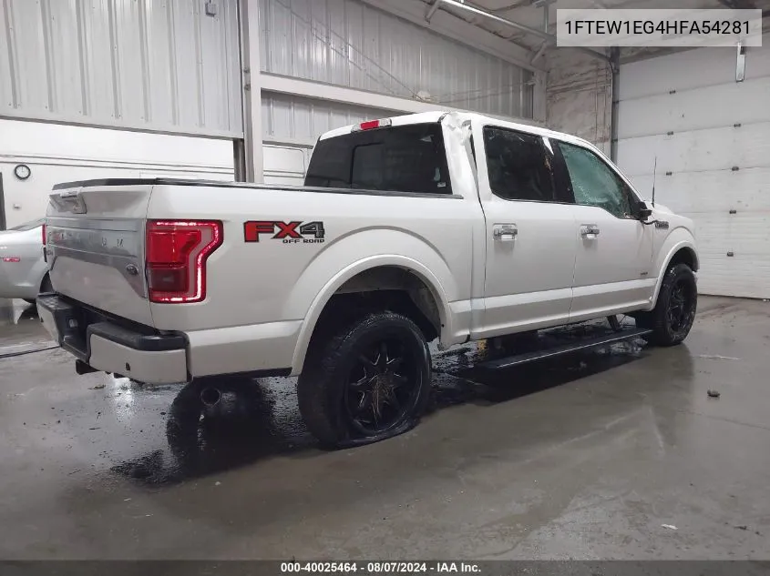 2017 Ford F-150 Platinum VIN: 1FTEW1EG4HFA54281 Lot: 40025464