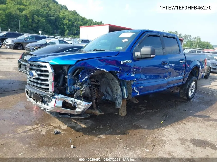 2017 Ford F-150 Xlt VIN: 1FTEW1EF0HFB46270 Lot: 40029452