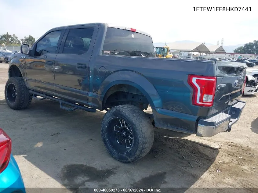 1FTEW1EF8HKD74413 2017 Ford F-150 Xlt