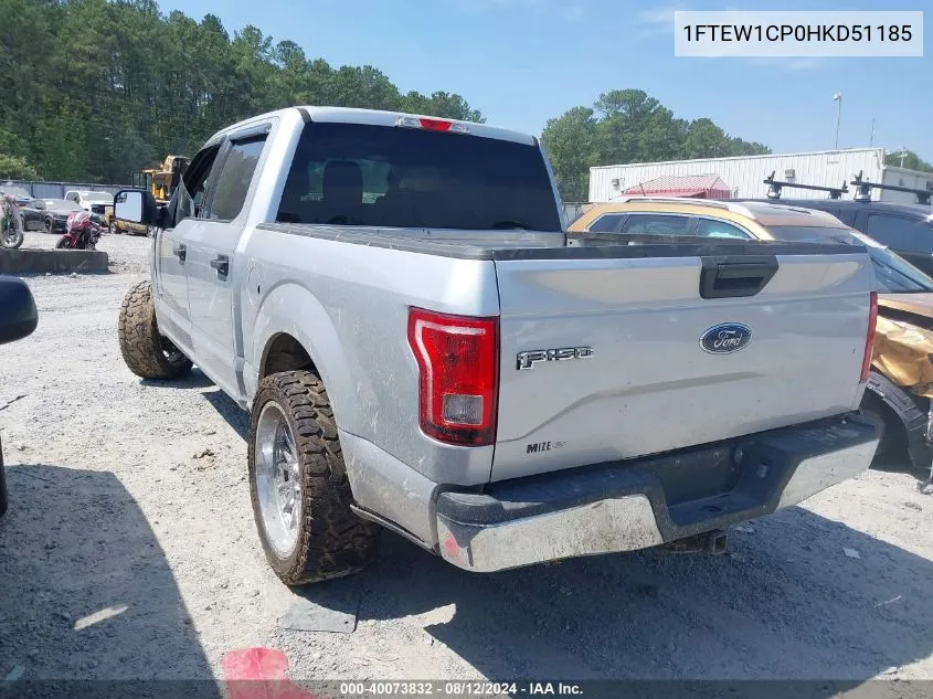 1FTEW1CP0HKD51185 2017 Ford F-150 Xlt