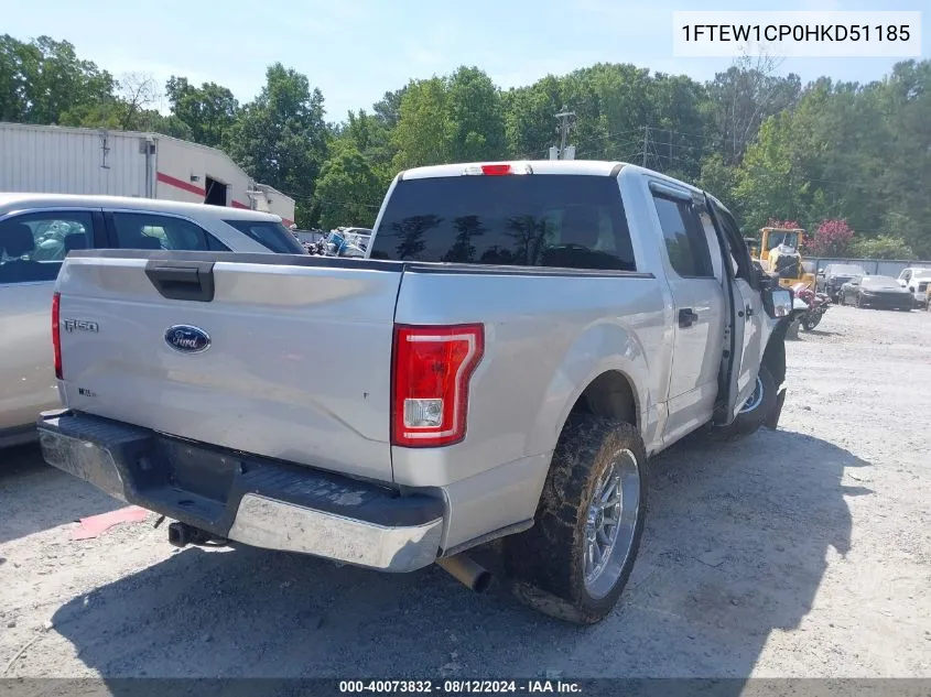 1FTEW1CP0HKD51185 2017 Ford F-150 Xlt