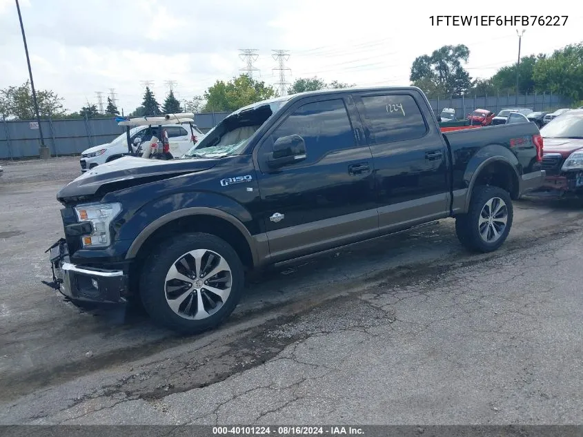 2017 Ford F-150 King Ranch VIN: 1FTEW1EF6HFB76227 Lot: 40101224