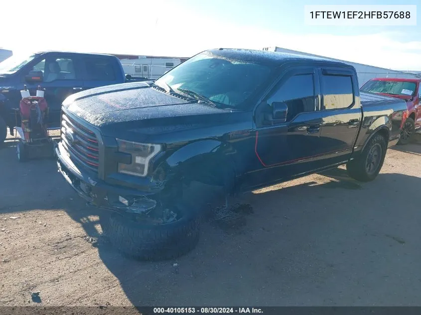 1FTEW1EF2HFB57688 2017 Ford F-150 Lariat