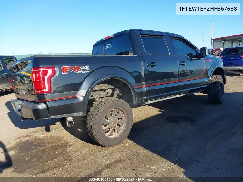 2017 Ford F-150 Lariat VIN: 1FTEW1EF2HFB57688 Lot: 40105153