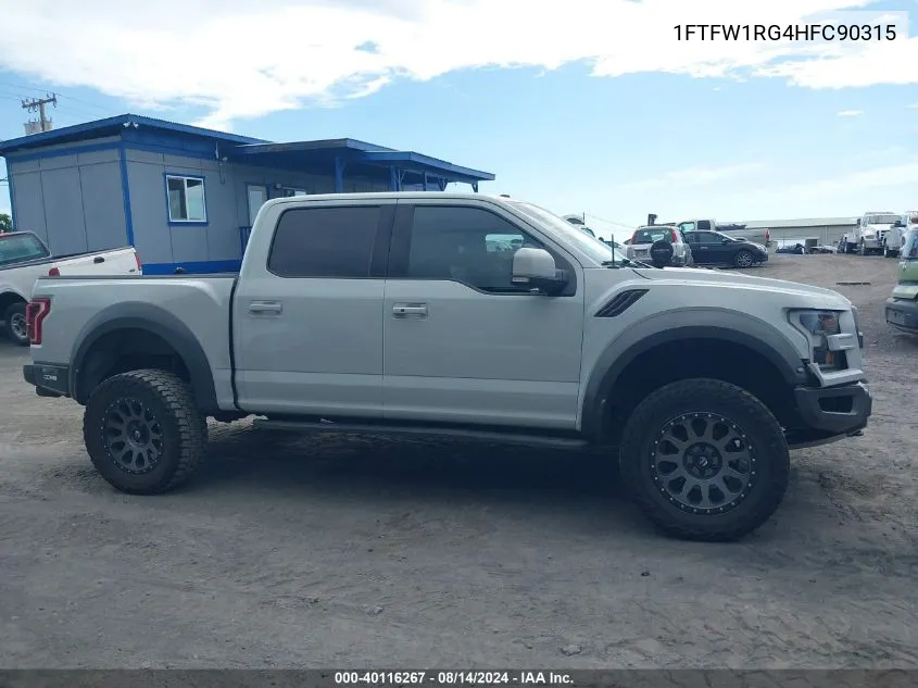 2017 Ford F-150 Raptor VIN: 1FTFW1RG4HFC90315 Lot: 40116267