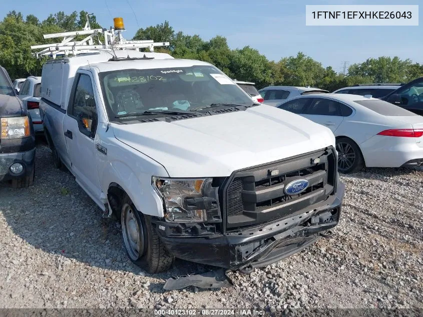 2017 Ford F-150 Xl/Xlt VIN: 1FTNF1EFXHKE26043 Lot: 40123102