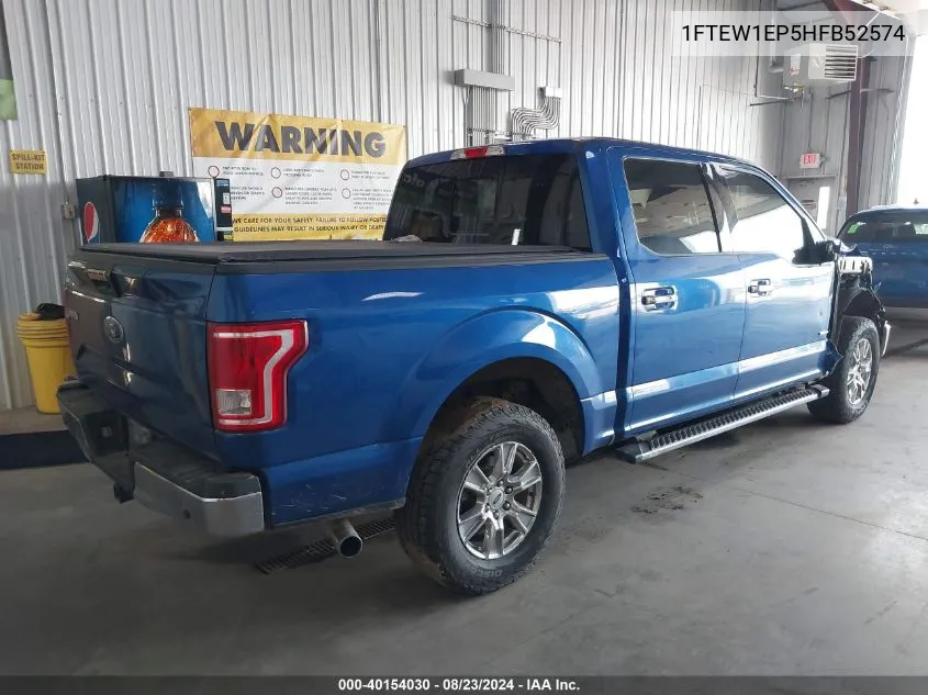 2017 Ford F-150 Xlt VIN: 1FTEW1EP5HFB52574 Lot: 40154030