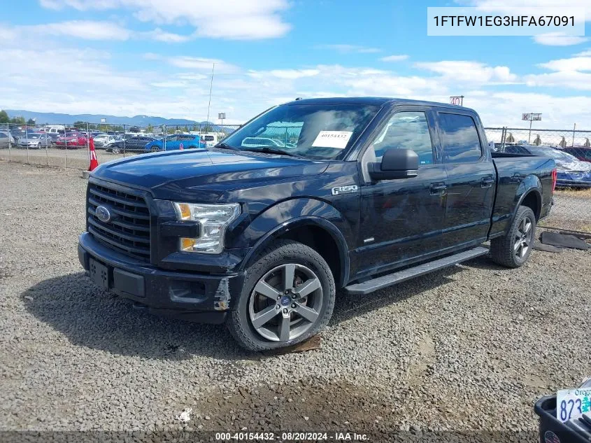 2017 Ford F-150 Xlt VIN: 1FTFW1EG3HFA67091 Lot: 40154432