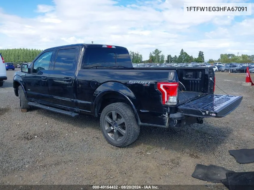 1FTFW1EG3HFA67091 2017 Ford F-150 Xlt