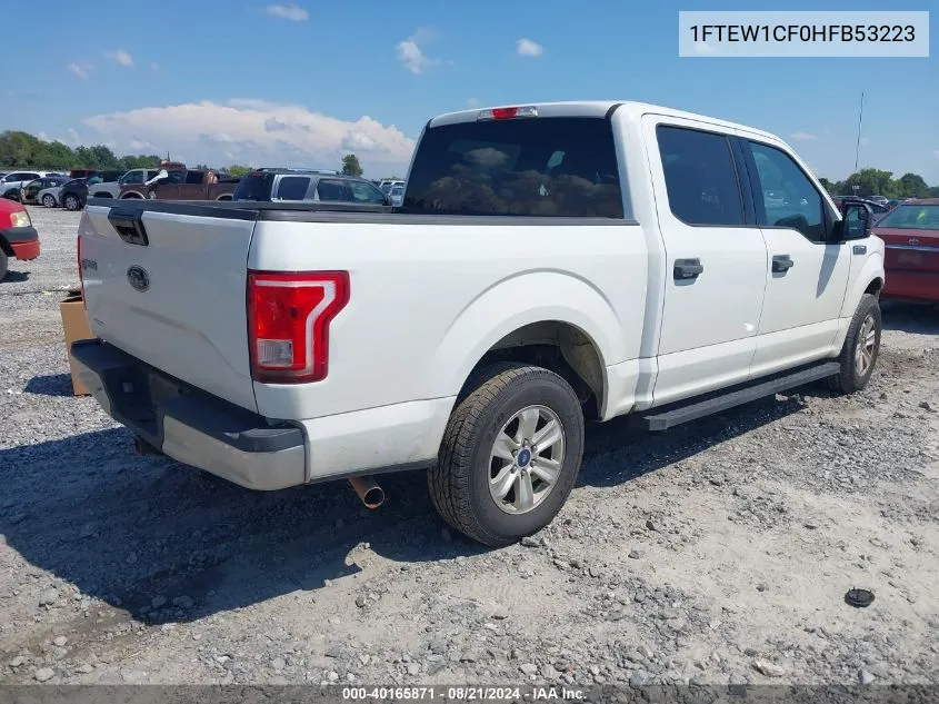 2017 Ford F-150 Xlt VIN: 1FTEW1CF0HFB53223 Lot: 40165871