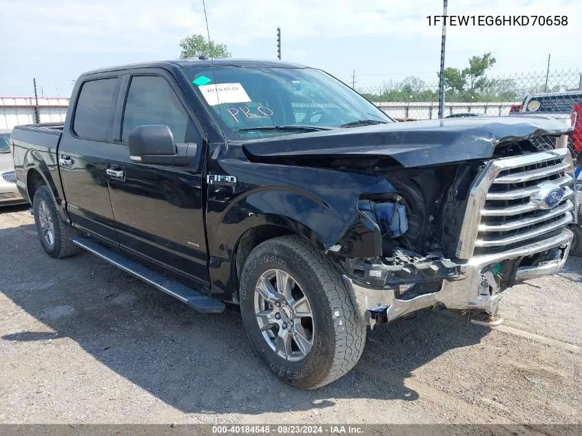 2017 Ford F-150 Xlt VIN: 1FTEW1EG6HKD70658 Lot: 40184548