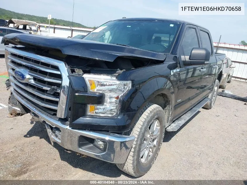 2017 Ford F-150 Xlt VIN: 1FTEW1EG6HKD70658 Lot: 40184548