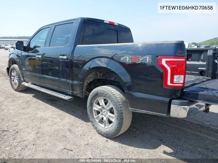 2017 Ford F-150 Xlt VIN: 1FTEW1EG6HKD70658 Lot: 40184548