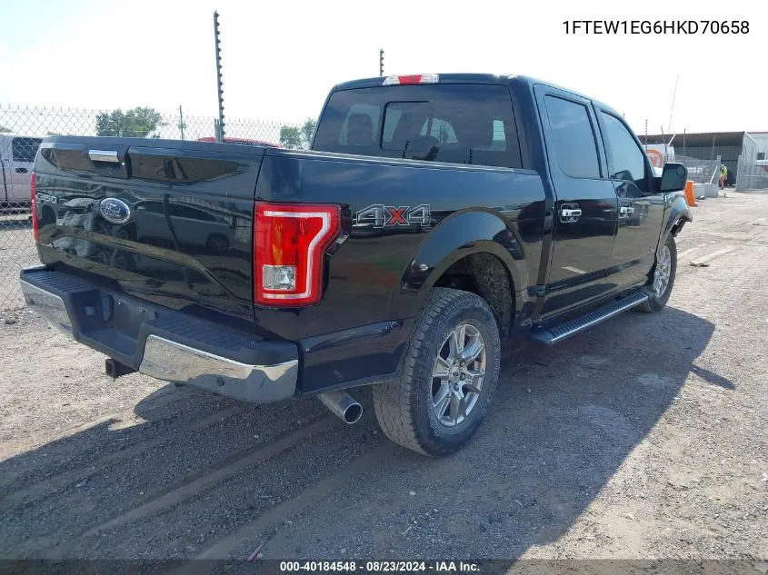 2017 Ford F-150 Xlt VIN: 1FTEW1EG6HKD70658 Lot: 40184548