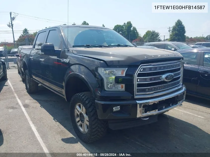 1FTEW1EG0HFB14587 2017 Ford F-150 Limited