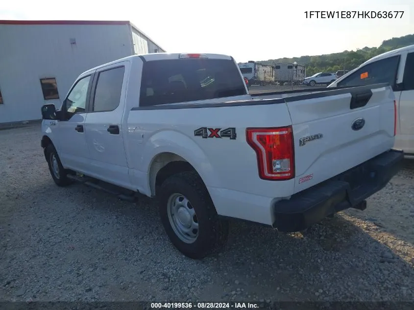 2017 Ford F-150 Xl VIN: 1FTEW1E87HKD63677 Lot: 40199536