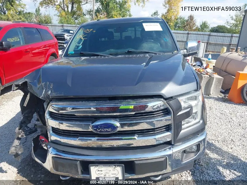 1FTEW1EGXHFA59033 2017 Ford F-150 Lariat