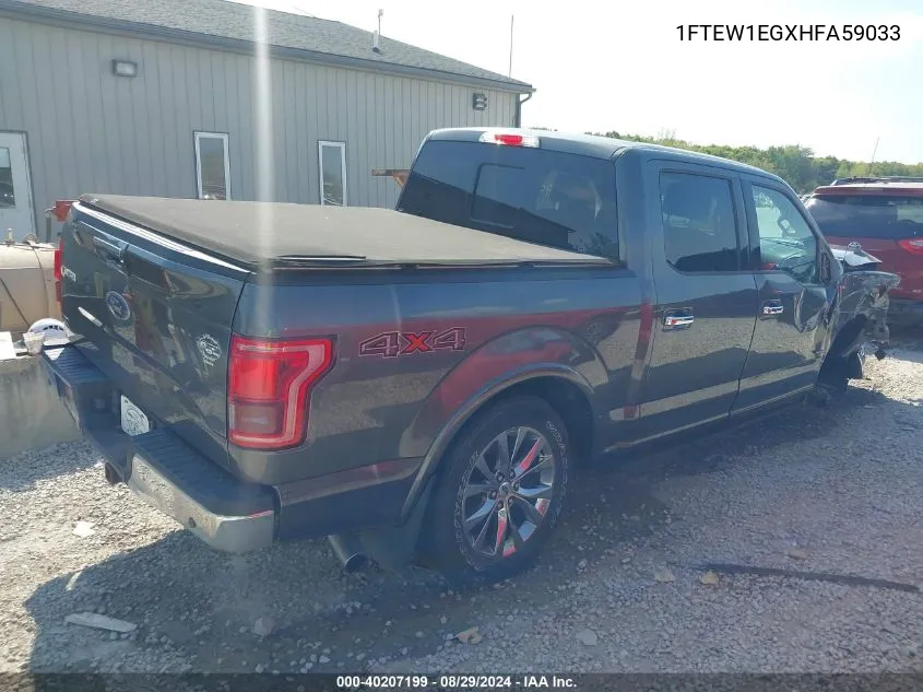 1FTEW1EGXHFA59033 2017 Ford F-150 Lariat