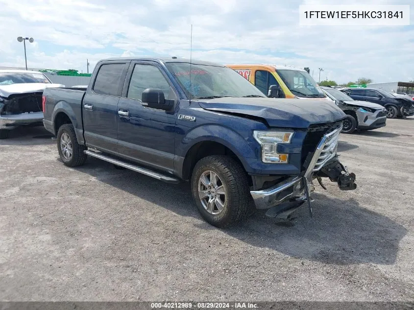 2017 Ford F-150 Xlt VIN: 1FTEW1EF5HKC31841 Lot: 40212989