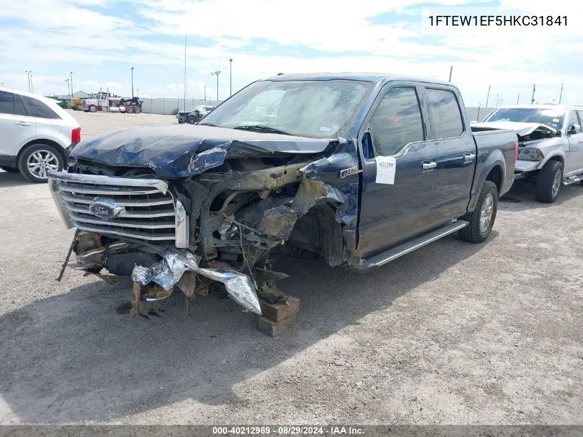 1FTEW1EF5HKC31841 2017 Ford F-150 Xlt