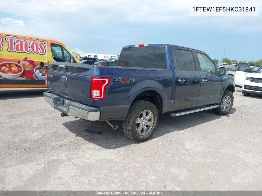 1FTEW1EF5HKC31841 2017 Ford F-150 Xlt