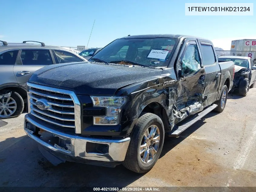 2017 Ford F-150 Xlt VIN: 1FTEW1C81HKD21234 Lot: 40213563