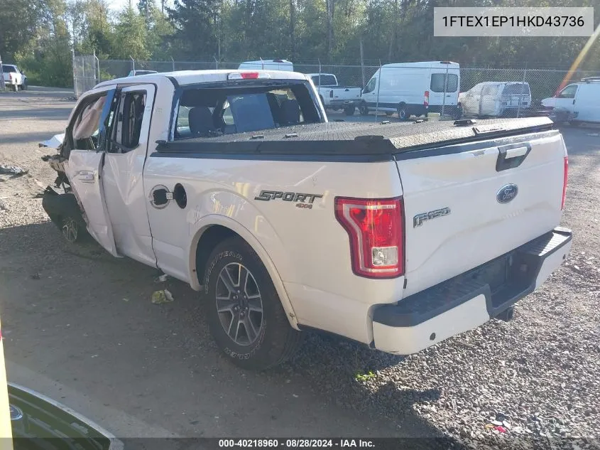 1FTEX1EP1HKD43736 2017 Ford F-150 Xlt