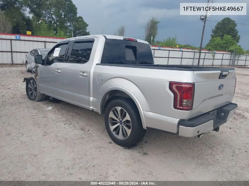 2017 Ford F-150 Xlt VIN: 1FTEW1CF5HKE49667 Lot: 40222540