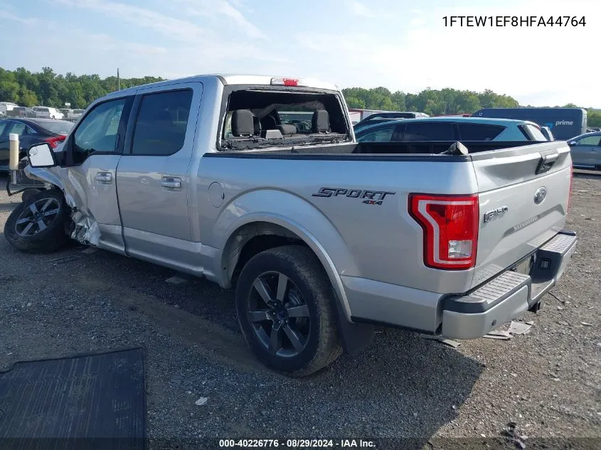 1FTEW1EF8HFA44764 2017 Ford F-150 Xlt