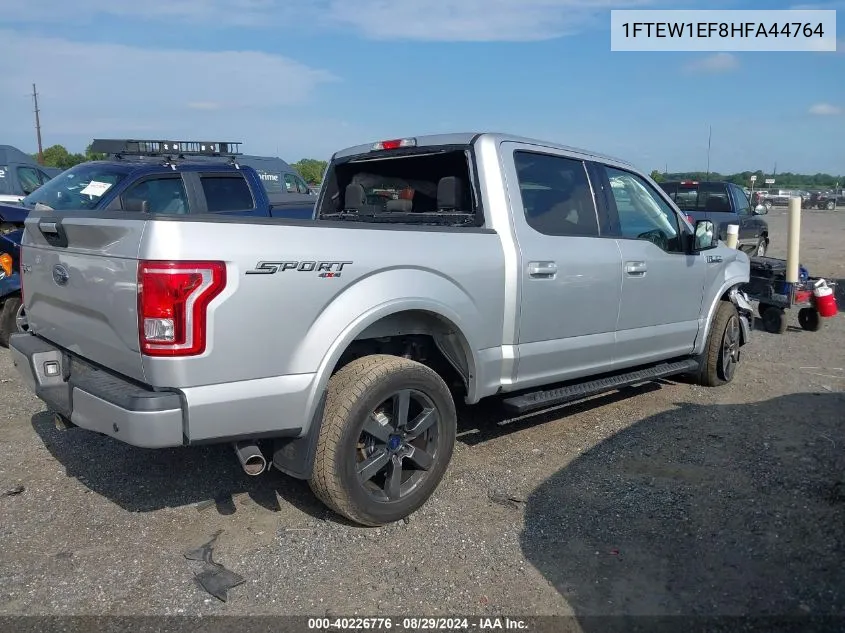 1FTEW1EF8HFA44764 2017 Ford F-150 Xlt