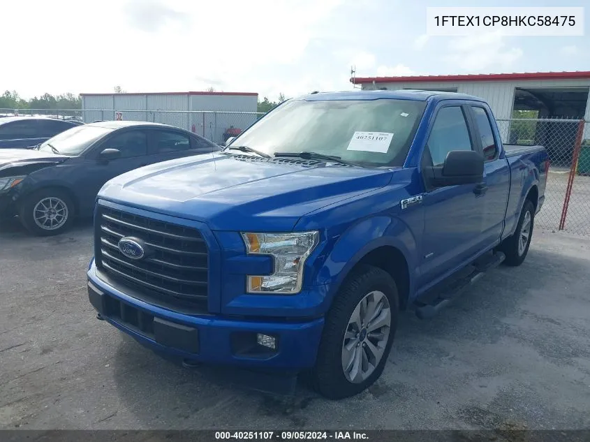 1FTEX1CP8HKC58475 2017 Ford F150 Super Cab