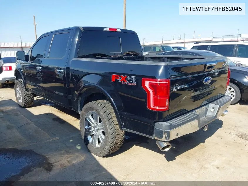 1FTEW1EF7HFB62045 2017 Ford F-150 Lariat