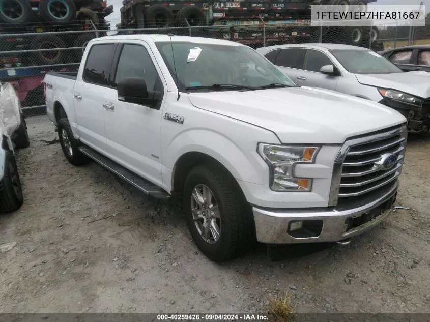 2017 Ford F-150 Xlt VIN: 1FTEW1EP7HFA81667 Lot: 40259426