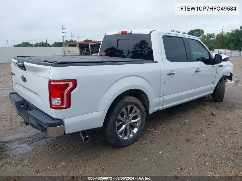 2017 Ford F-150 Supercrew VIN: 1FTEW1CP7HFC49584 Lot: 40266072