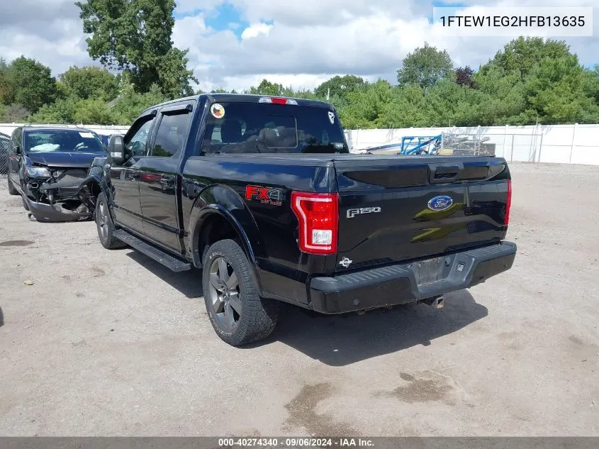 2017 Ford F-150 Xlt VIN: 1FTEW1EG2HFB13635 Lot: 40274340