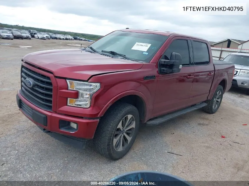 2017 Ford F-150 Xlt VIN: 1FTEW1EFXHKD40795 Lot: 40286220