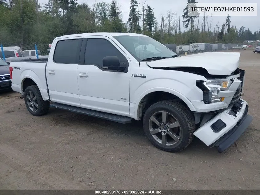 2017 Ford F150 Supercrew VIN: 1FTEW1EG7HKE01593 Lot: 40293178