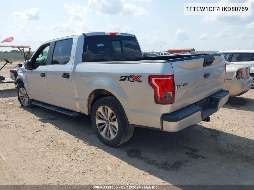 2017 Ford F-150 Xl VIN: 1FTEW1CF7HKD80769 Lot: 40331355