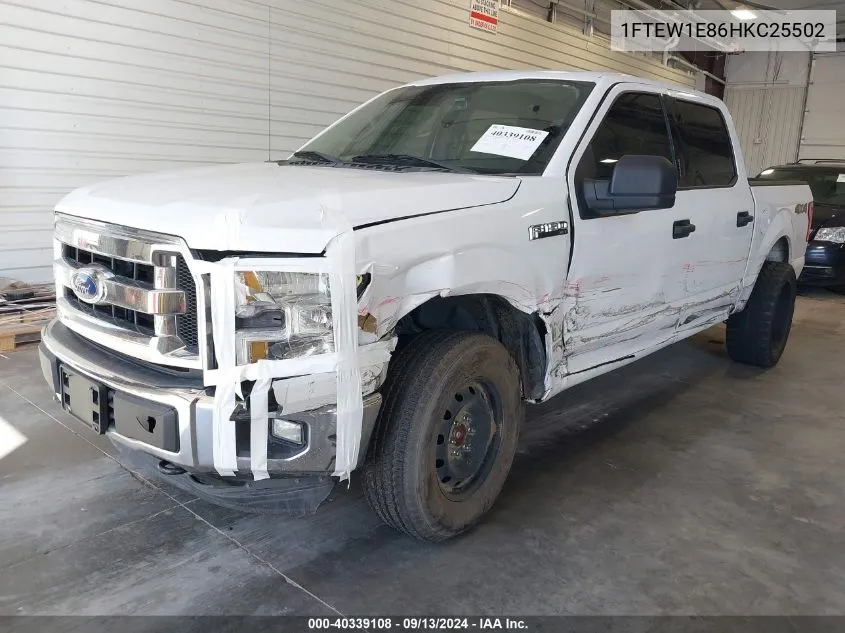 2017 Ford F-150 Xlt VIN: 1FTEW1E86HKC25502 Lot: 40339108