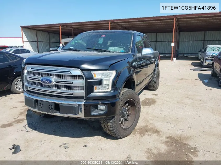 2017 Ford F150 Supercrew VIN: 1FTEW1CG5HFA41896 Lot: 40339238