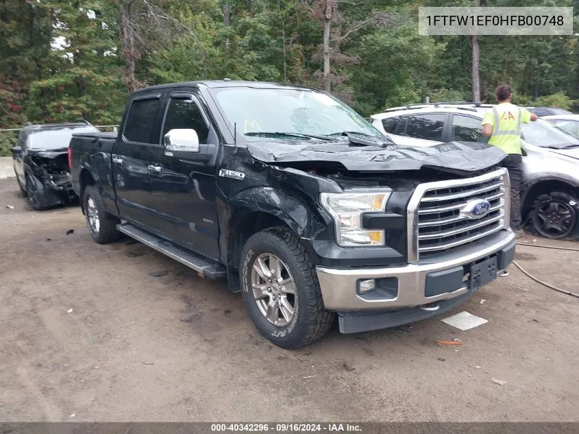 2017 Ford F-150 Xlt VIN: 1FTFW1EF0HFB00748 Lot: 40342296