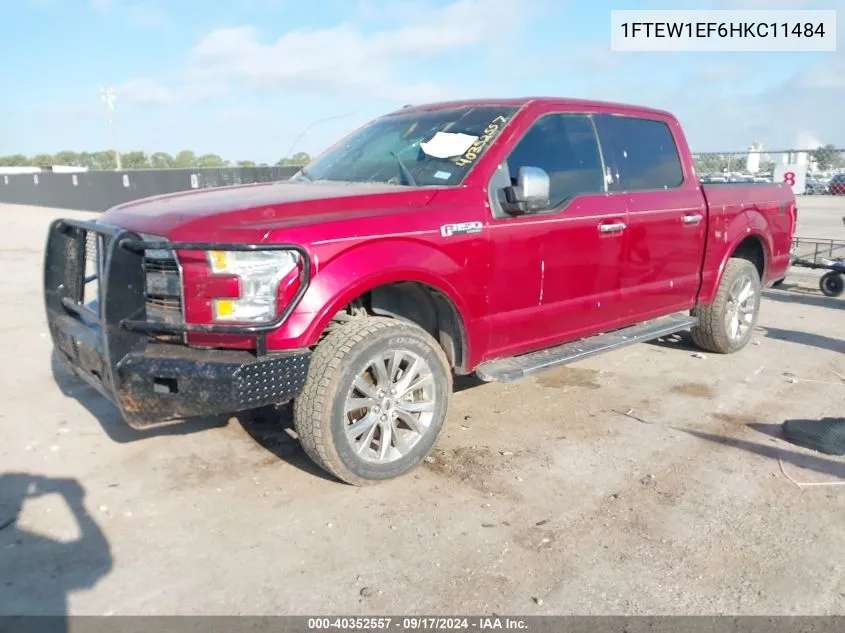 1FTEW1EF6HKC11484 2017 Ford F-150 Lariat