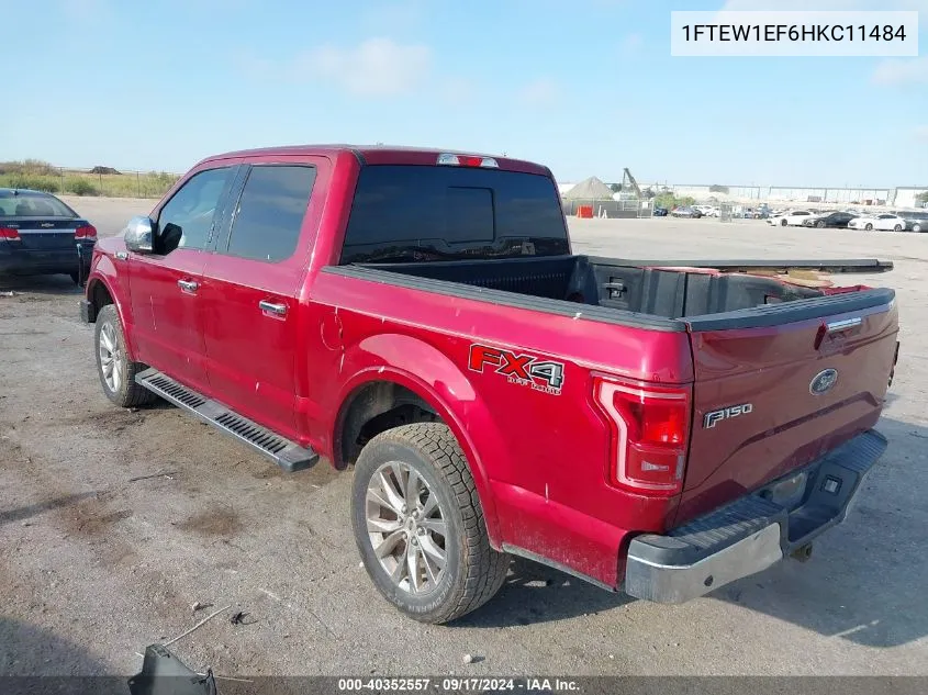 1FTEW1EF6HKC11484 2017 Ford F-150 Lariat