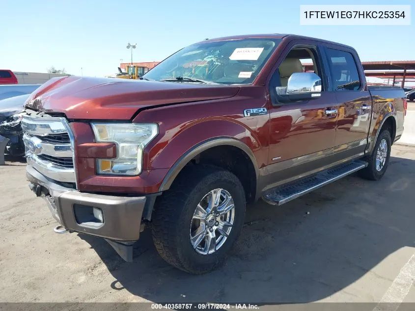 1FTEW1EG7HKC25354 2017 Ford F-150 Lariat