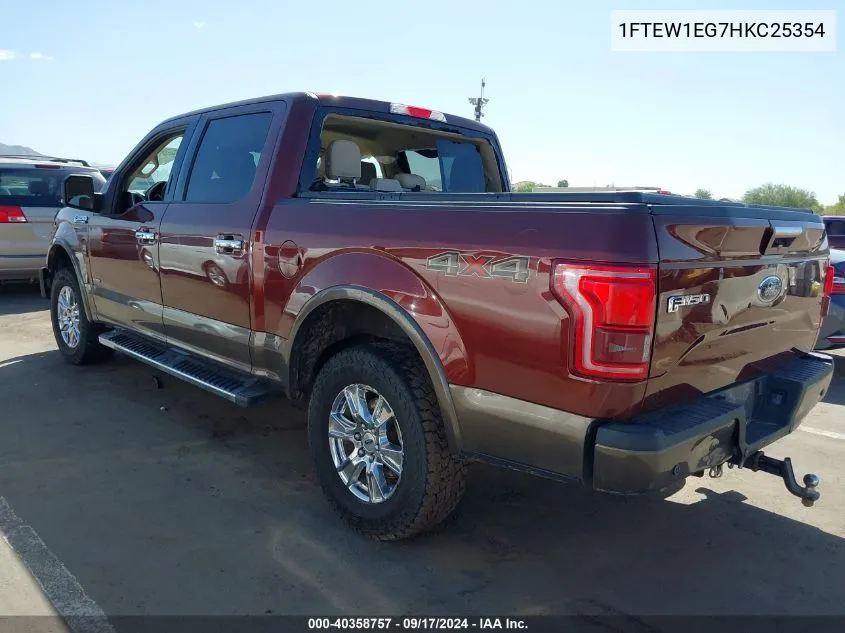 1FTEW1EG7HKC25354 2017 Ford F-150 Lariat