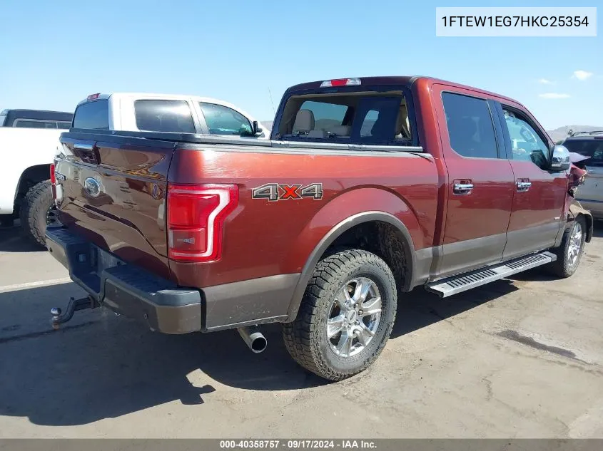 1FTEW1EG7HKC25354 2017 Ford F-150 Lariat