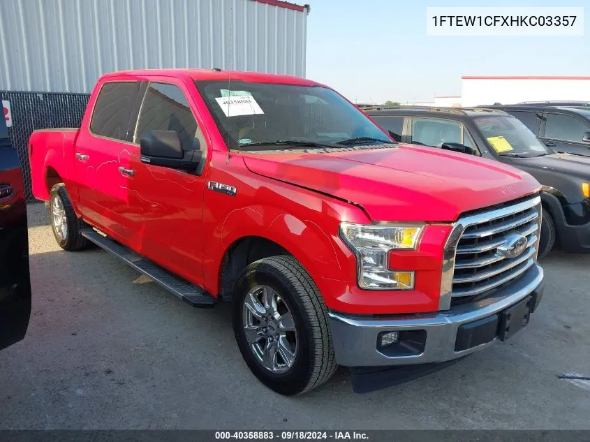 1FTEW1CFXHKC03357 2017 Ford F-150 Xlt