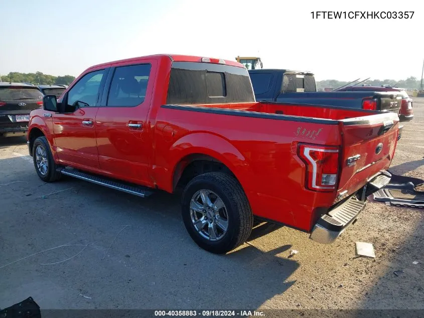 1FTEW1CFXHKC03357 2017 Ford F-150 Xlt