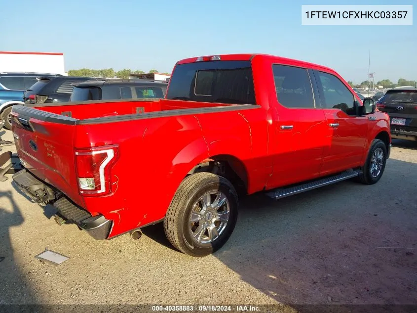 1FTEW1CFXHKC03357 2017 Ford F-150 Xlt