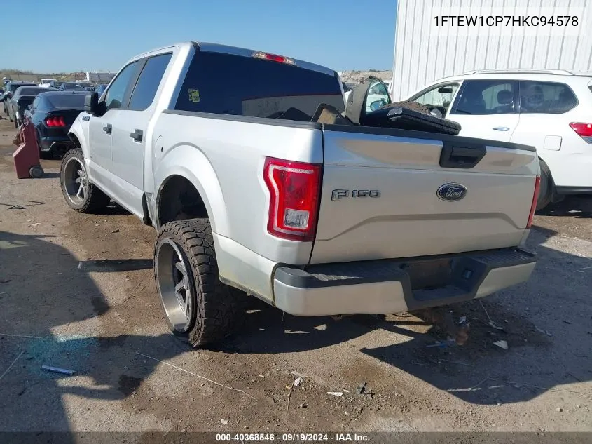 2017 Ford F-150 Xl VIN: 1FTEW1CP7HKC94578 Lot: 40368546